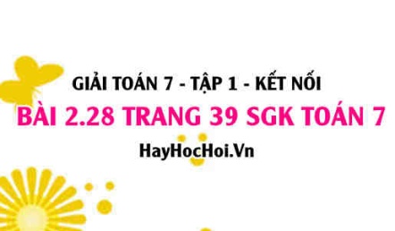 Giải bài 2.28 trang 39 Toán 7 Tập 1 SGK Kết nối tri thức